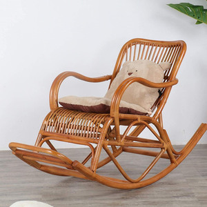 Recliner rocker <b>chair</b> luxury style patio bedroom furniture sustainable <b>cane</b> rattan rocking <b>chairs</b> - Product Image 6