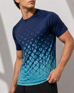 T-shirt à manches courtes pour homme, col rond, tissu jersey uni décontracté, séchage rapide, tricoté en polyester/coton, blanc, 180 grammes, coupe classique - Product Image 2