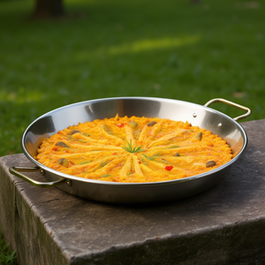Padella per Paella Valenciana 18 Pollici in Acciaio Inossidabile con Manici per Cucinare la Paella - Product Image 3