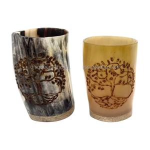 Gobelet en corne naturelle écologique avec finition polie lisse, tasse à boire artisanale pour l'eau et les jus - Product Image 3