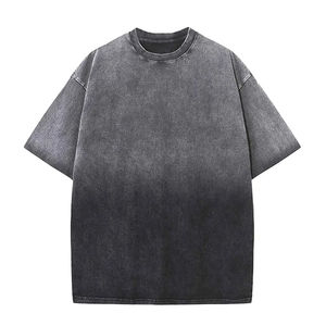 Camiseta Oversize Personalizada con Lavado Ácido, Estilo Vintage, Algodón Desgastado, Cuello Redondo, Manga Corta, Moda Urbana para Hombre y Mujer, Venta al por Mayor - Product Image 1