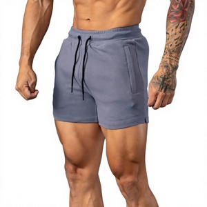 Pantalones Cortos Deportivos Premium para Hombre, Color Sólido, con Cordón, Cintura Media, Tejido Transpirable, con Bolsillos, Gris - Product Image 1