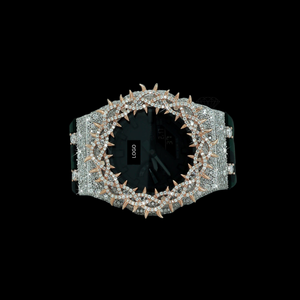 Reloj de Lujo Throns con Diamantes de Cuarzo y Correa de Goma Negra para Amantes del Color Negro, Acabado Premium para Regalo de Boda o Compromiso - Product Image 4