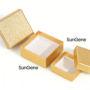 กล่องของขวัญแบบแข็งหรูหราสั่งทำพิเศษ ใช้ซ้ำได้ กล่องสองชิ้น ฝาสีทอง ฐานสีทอง สำหรับบรรจุภัณฑ์เครื่องประดับ - Product Image 2