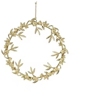 Golden Finish New Metal Wreath <b>Wall</b> Hanging Home Livingroom Indoor Door Decoration Christmas Decoration Wreath Garland - Product Image 3