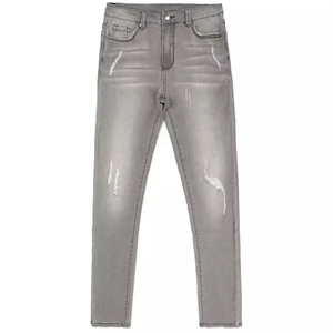 Nouveaux Jeans en Denim pour Hommes et Jeunes, avec Badge, Extensibles, Style Hip-Hop, Côtelés et Empilés, En Vente - Product Image 1