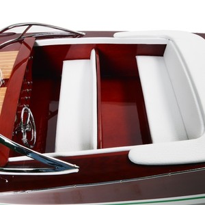 B091 OMH Ariston Speed Boat Model Edition Exclusive, bateau à moteur artisanal en bois de cèdre peint, décoration nautique, cadeau de Noël, 91.4Lx28Wx25.4H - Product Image 6
