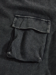 Conjunto casual de camiseta y pantalones cortos tipo cargo para hombre, conjunto de dos piezas. - Product Image 3