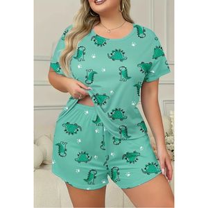 Ensemble de vêtements de nuit pour femmes en soie de luxe, t-shirt et short, ensemble de 2 pièces, vêtements de détente élégants pour femmes, tenues de maison - Product Image 6