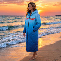 Parka de bain unisexe pour adultes et jeunes, doublure en polaire longue, coupe-vent, imperméable, robe de change pour les sports de plein air