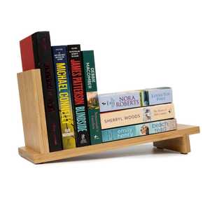 Estante plegable de madera para libros, diseño minimalista, organizador de almacenamiento de un solo nivel para libros y archivos - Product Image 2