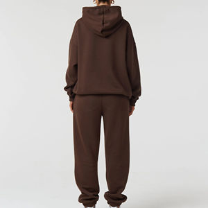Ensemble sweat à capuche et pantalon de jogging 2-en-1 en coton 100 % écologique pour femme, teint en pièce, service ODM/OEM, vente en gros - Product Image 3