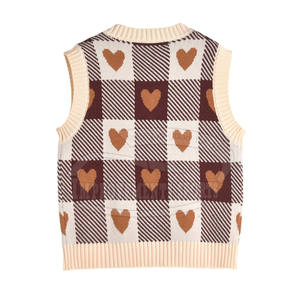 Chaleco de punto recortado estampado personalizado para mujer recién llegado Chaleco de punto recortado hecho de algodón para mujer - Product Image 2