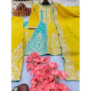 Top de diseñador para mujer y conjunto Dupatta elegante para fiesta Plazzo Look - Product Image 5