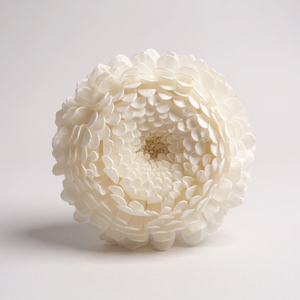 ดอกไม้แฮนด์เมดจากไม้โซล่ารักษ์โลก รูปดอกเบญจมาศ ขนาด 8.5 ซม. พร้อมก้านไฟเบอร์จากพืชเซสบาเนีย - Product Image 1