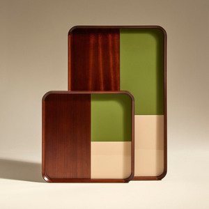 High Quality Eco-Friendly Rectangle Set Lacquer MDF Handwoven Food <b>Container</b> Serving Tray OEM Multi-Purpose Vietnam Factory - Product Image 6