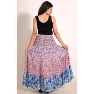 Indian Cotton Patchwork Boho Maxi <b>Skirt</b> Women Handmade <b>Long</b> <b>Skirt</b> for Beach Festival Vacation - Product Image 3
