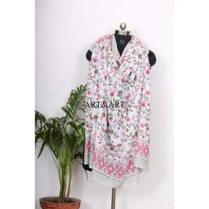 Pareo/Sarong de playa para mujer 100% algodón con estampado a mano, cómodo pareo/sarong para chicas con pañuelo ligero para cubrirse. - Product Image 6