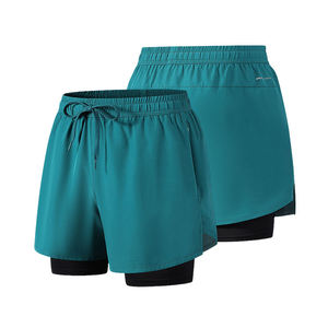 Men's Solid Color Quick Dry Drawstring Sport Shorts Elastic Waist Knitted <b>Mid</b> Length With Pockets - Product Image 6