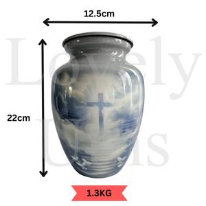 Urna Funeraria Cruz en las Nubes, Recipiente para Cenizas, Recuerdo Religioso, Recuerdo Espiritual, Duradera y Elegante - Product Image 5