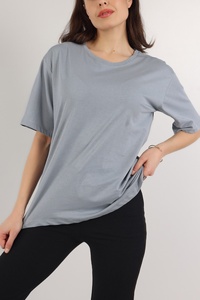 เสื้อยืดผู้หญิงทรงยาวสไตล์ทันสมัย ผ้าถักเนื้อนุ่มใส่สบาย ทรงหลวม ใส่ได้ทุกวัน แขนสั้น ผลิตจากผ้าฝ้าย 100% เป็นมิตรต่อสิ่งแวดล้อม เหมาะสำหรับฤดูร้อน - Product Image 3