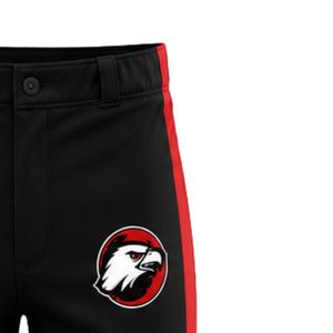 Pantalon de baseball noir et rouge pour homme, uniforme d'équipe personnalisé brodé, vêtements de sport en polyester respirant, coupe classique - Product Image 5