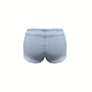 Pantalones Cortos de Mezclilla de Alta Calidad, Pantalones Casuales de Cintura Alta, Jeans Azules, Cintura Elástica, Secado Rápido, 180g, Digitales - Product Image 2