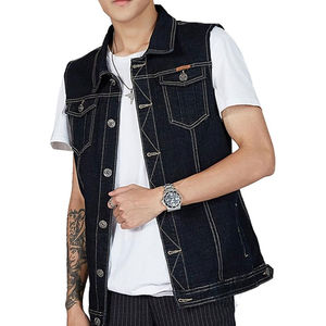 Chaleco Vaquero Ajustable para Hombre, Nuevo Modelo 2025, a Bajo Precio, Transpirable, Sostenible, de Color Sólido, Servicio OEM - Product Image 3