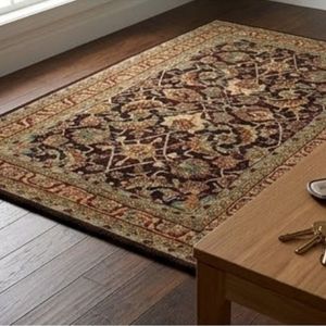 Alfombra de Área con Diseño de Medallón Oriental, Rectangular, de Lana y Poliéster, Anudada a Mano, con Base de Goma Antideslizante, para Sala de Estar - Product Image 4