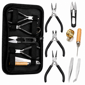Kit de herramientas para hacer joyas, alicates de acero inoxidable con mango de madera para manualidades, juego de 8 piezas - Product Image 1