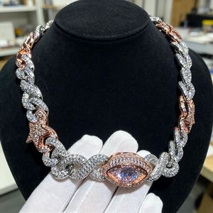 Collar de Cadena Cubana de Plata 925 con Moissanita para Hombre, Diseño Iced Pave, Joyería de Lujo, Regalo de Diseñador - Product Image 1
