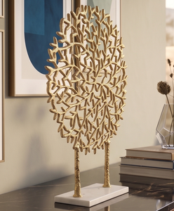 Metal Tree Sculpture High Quality Gold Color Finishing Antique Tree Sculpture Decorative Aluminium <b>Object</b> for Home Decor - Product Image 3
