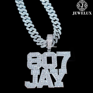 Jewelux - Colgante de Plata 925 Chapado en Oro con Perla de Agua Dulce en Forma de Cruz, Joyería Hip Hop, Certificado IGI, Precio al por Mayor - Product Image 1