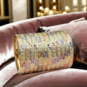 กำไลข้อมือชุบทองสามสีขายส่ง, กำไลแฟชั่น, เครื่องประดับสามสี, กำไลทองหลายสี, เครื่องประดับกำไลสามสี - Product Image 4