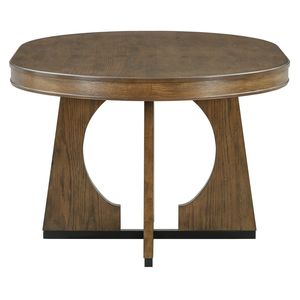 TREXM Set da pranzo rustico retrò 5 pezzi Design geometrico unico 1 tavolo da 16 pollici allungabile 4 sedie imbottite in noce per pranzo - Product Image 3