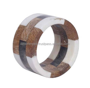 Alpha Living Home Anneaux de serviette en bois faits à la main Papier pour table à dîner Fabriqué en Inde Fournisseur Style américain Durable Naturel - Product Image 2