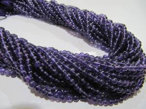 ลูกปัดอเมทิสต์สีม่วงธรรมชาติทรงกลมเรียบขนาด 4 มม. คุณภาพดีที่สุด ความยาว 13 นิ้ว ราคาขายส่ง EMINENT JEWEL พลอย - Product Image 2