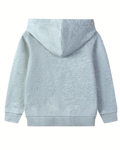 Gray Hooded Sweatshirt Children 50% Polyester Fleece Knitted Printed Casual Breathable Autumn Wear Boys Hoodie Machine Washable - Product Image 2