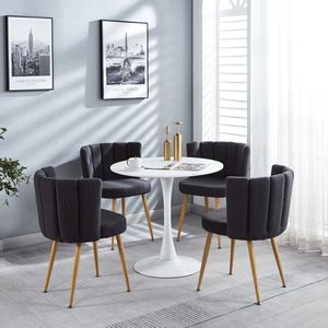 Set di 2 Sedie da Pranzo Moderne Grigie con Gambe in Ferro Color Legno, Cuscini a Pelo Corto e Schienale Confortevole - Product Image 5