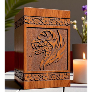 Handcrafted Wooden Cremation Urn: Tree & Bee Carving, Personalized <b>Memorial</b> <b>Box</b> urn <b>Memorial</b> <b>Keepsake</b> by AYAANS - Product Image 1