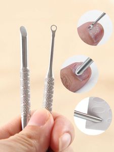 Herramienta Profesional de Acero Inoxidable de Doble Cabeza para Uñas, Empujador de Cutículas, Extractor de Acné, Limpiador Facial de Poros, Diseño Reutilizable, Mandíbula Ancha - Product Image 4