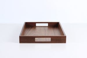 Bandeja Otomana de Madera de Nogal con Asas Bandeja decorativa para la sala de estar - Product Image 5