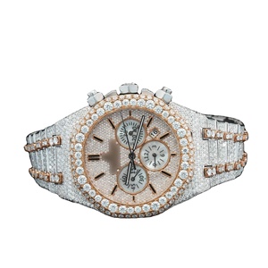 นาฬิกาเพชรมอยส์ซอไนต์สุดหรูสายสแตนเลสสีทองขาว41มม. และสีเหลืองทองมีสไตล์และทันสมัย - Product Image 1