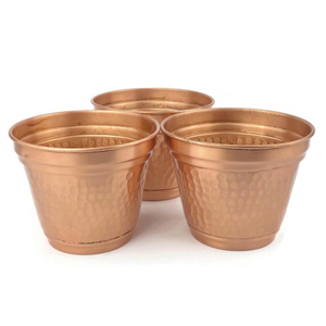 Maceta de latón antiguo con patrón tallado a mano para decoración de plantas de interior, estilo vintage. - Product Image 2