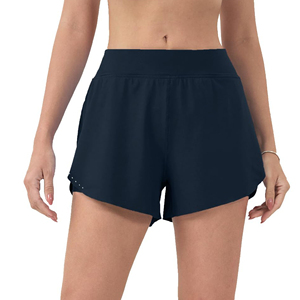 High <b>Waist</b> Knitted Women's Shorts Solid Sporty Style <b>Elastic</b> <b>Waist</b> Quick Dry Spandex Polyester Fabric - Product Image 1