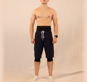 Mid Waist Black Solid Men's Awrah Shorts Drawstring Closure Side Zippers Quick Dry Casual Sporty <b>Islamic</b> Activewear High Street - Product Image 3