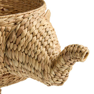 Panier à jouets élégant en forme d'éléphant en jacinthe d'eau, panier de rangement naturel, panier tissé, parfait pour la décoration de la chambre d'enfant - Product Image 3