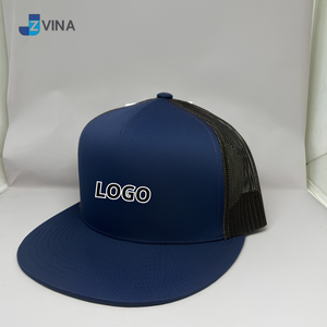 Custom Logo Blue Mesh Trucker <b>Cap</b> Adjustable 6-Panel Snapback Casual <b>Hat</b> Front Panel Spring Summer Unisex 3D Embroidery Digital - Product Image 4