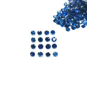 Zafiros azules de Ceilán naturales sin tratar, calibrados, redondos de 3.5 mm, piedras preciosas de zafiro azul redondas sueltas naturales para la fabricación de joyas. - Product Image 1