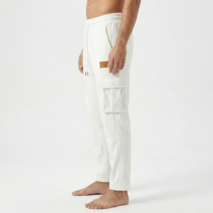 Custom Luxury Blank Men Cargo Sweatpants Comfort <b>Drawstring</b> Elastic Waist Casual Joggers Fleece Thick Cargo Pants <b>Trouser</b> - Product Image 3